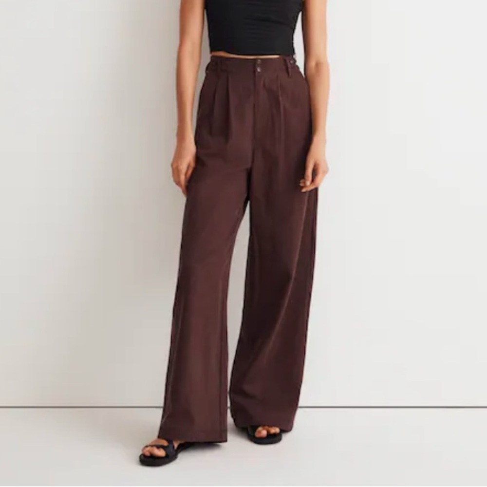 Madewell Harlow Wide-Leg Trouser in Chocolate Raisin